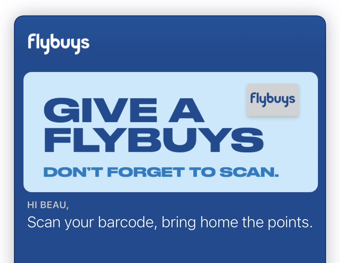 flybuys apple wallet