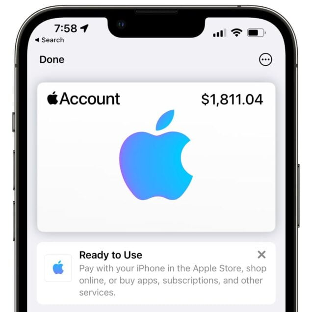 Apple Account Card in Apple Wallet